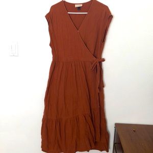 Universal Thread crinkle gauze wrap dress